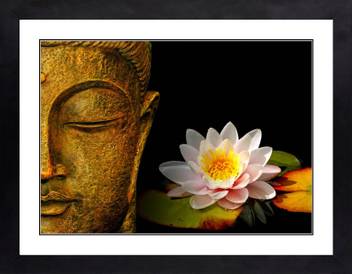 Craftsfest Half Face Buddha With Flower Vastu Modern Art Wall