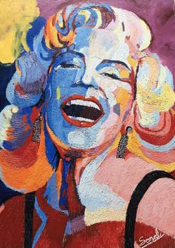 WeGoArtGallery Marilyn Monroe - Acrylic colour poster on Canvas Board by  handmade needle texture Painting Acrylic 24 inch x 18 inch Painting Price  in India - Buy WeGoArtGallery Marilyn Monroe - Acrylic