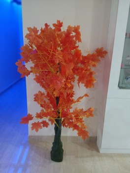 red artificial tree