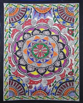 Mithila Painting Madhubani Painting Acrylic 11 19 Inch X 8 15