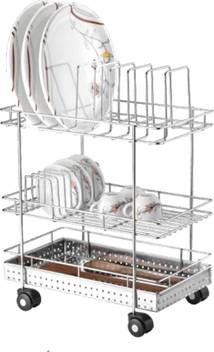 Kitchking New Stylish Unique Design 3 Layer Kitchen Rack With Dish Stand Stainless Steel Kitchen Trolley Price In India Buy Kitchking New Stylish Unique Design 3 Layer Kitchen Rack With Dish