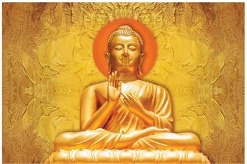 Art Amori Golden Buddha Sparkle Coated Self Adesive Painting