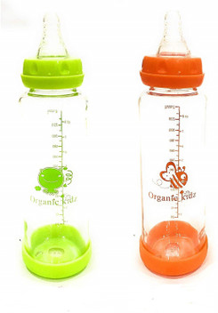 organic kidz glass feeding bottle