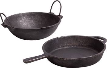 The Indus Valley Cast Iron Cookware Kadai 2 5l Skillet 10inch Pre Seasoned Black Cookware Set Price In India Buy The Indus Valley Cast Iron Cookware Kadai 2 5l Skillet 10inch Pre Seasoned Black Cookware