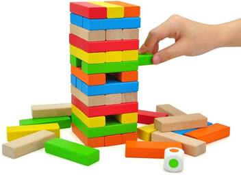 Halo Nation Jenga Blocks Toppling Tower Colored Stacking Jenga