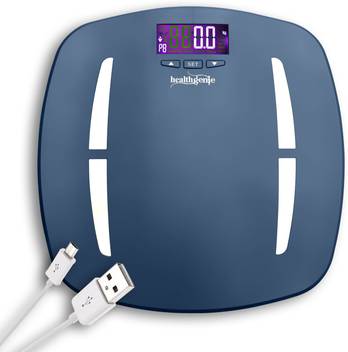 Healthgenie Abs Fitness Body Composition Monitor Fat Analyzer Weighing Scale Royal Blue Hb331 With Usb Rechargeable Weighing Scale