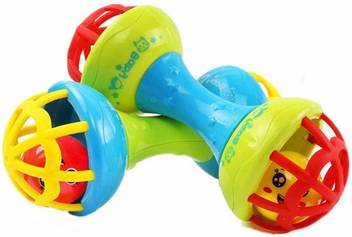 Flick In Newborn Non Toxic Bpa Free 2 Dumbbell Rattle Toys For