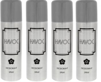 Havoc Silver Deodorant Spray For Man Women 200 Ml Pack Of 4 Body Spray For Men Women Price In India Buy Havoc Silver Deodorant Spray For