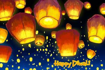 Floating Lantern Diwali Night Festival Poster Diwali Poster