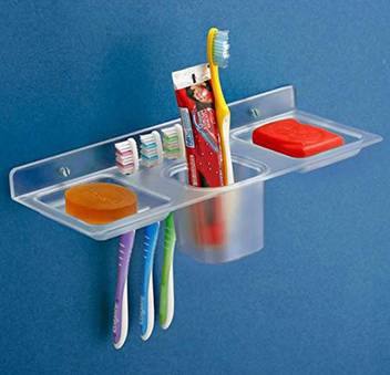 Impulse Abs Plastic 4 In 1 Multipurpose Kitchen Bathroom Shelf Paste Brush Stand Soap Stand Tumbler Holder Bathroom Accessories Price In India Buy Impulse Abs Plastic 4 In 1 Multipurpose Kitchen Bathroom Shelf Paste Brush Stand Soap Stand Tumbler