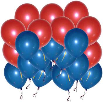 Ptcmart Solid Metallic Red And Blue Balloon For 1st Birthday Party