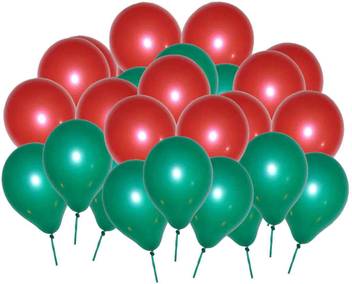 Ptcmart Solid Metallic Red And Green Balloon For Birthday Office