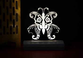 Gorva The Butterfly 3D illusion Acrylic Table Lamp(color-white) Table Lamp  Price in India - Buy Gorva The Butterfly 3D illusion Acrylic Table  Lamp(color-white) Table Lamp online at Flipkart.com
