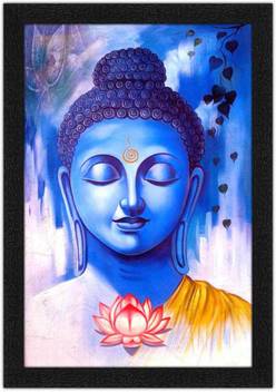 Art Amori Gautam Buddha Painting With Synthetic Frame Digital