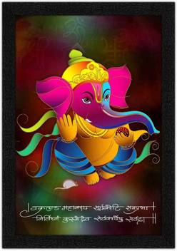 Art Amori Bal Ganesha Painting With Synthetic Frame Digital