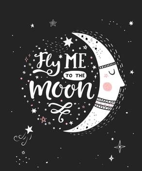 Fly Me To The Moon A Moon Quotes Wall Poster Romantic Poster Moon Poster Paper Print Decorative Posters In India Buy Art Film Design Movie Music Nature And Educational Paintings Wallpapers At Flipkart Com