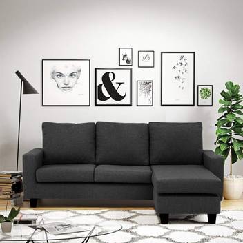 Furny Lambrini Interchangeable L Shaped Sofa Set Fabric 4 Seater