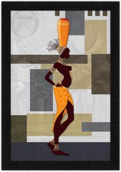 Art Amori African Lady Modern Abstract Art Painting With Synthetic