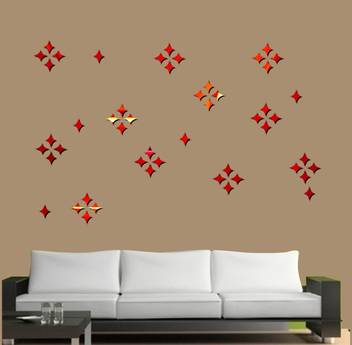 Decor Kafe Acrylic 3d Golden Star Mirror Wall Sticker Red Price