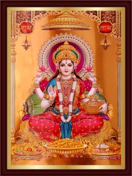 Art collection Shree handicraft religious photo frame of 24ct gold poster,  of Laxmi ji for deewali pooja | (8*12*1) inch| home décor Religious Frame  Price in India - Buy Art collection Shree