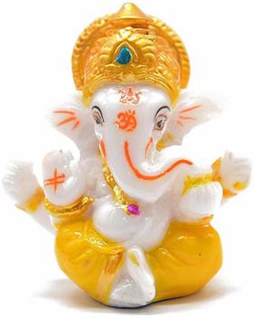 Jbn Ganpati Idol For Car Dashboard Lord Ganesha Statues Ganesh Ganpati Beautiful Car Dashboard Idol Figurine Showpiece Sculpture Hindu Good Luck God Color Yellow Decorative Showpiece 6 5 Cm Price In