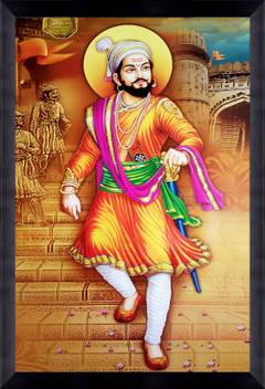 Catalogwala Shivaji Maharaj Painting Photo Frame Digital Reprint 8