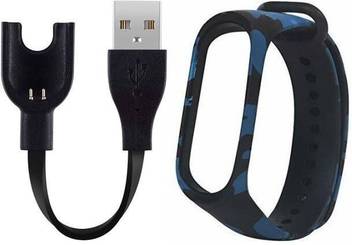 Gadget Deals Combo Of Spare Blue Army M3 Fitness Band Strap With Xiaomi M3 Fitness Band Charger Cable For Mi Band 3 Usb 0 1 M Power Sharing Cable Gadget Deals Flipkart Com