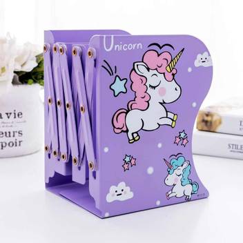 R H Lifestyle Unicorn Purple Metal Bookends Decorative Desk