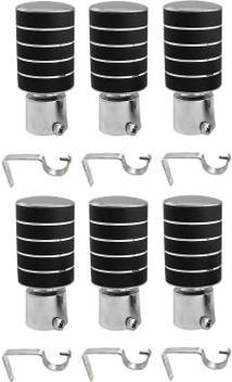 Bzcarts Silver Curtain Knobs Rod Rail Bracket Curtain Hooks