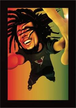 Bob Marley 3d Illusion Caricature Art Framed Poster Paper Print