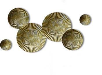 Craftter Small Set Of 6 Bright Gold And Silver Color Circles Metal