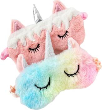 Vorra Fashion Powder Unicorn Eye Mask Gradient Colorful Plush Neck