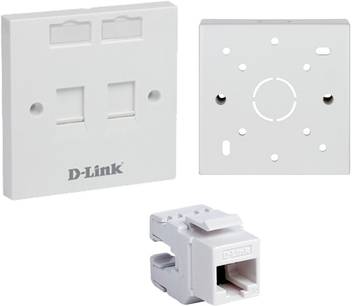 D Link Two Rj45 Cat6 I O Network Keystone Jack One Gang Box