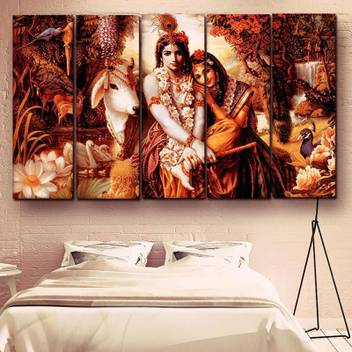 Casperme Casperme Multiple Frames Radha Krishna Beautiful Wall