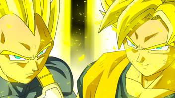 Goku And Vegeta Yellow Poster Dragon Ball Z Poster Anime Poster