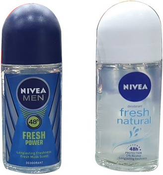 Nivea Men Fresh Power Fresh Natural Pack Of 2 Deodorant Roll On For Men Women Price In India Buy Nivea Men Fresh Power Fresh Natural Pack Of 2 Deodorant Roll On