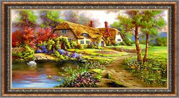 CATALOGWALA Nature Of Village House Landscape Wall Art Painting With Frame  Digital Reprint 12 inch x 24 inch Painting Price in India - Buy CATALOGWALA  Nature Of Village House Landscape Wall Art