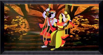 CATALOGWALA Radha Krishna Painting And Both Swing Modern Painting With  Frame Digital Reprint 10 inch x 20 inch Painting Price in India - Buy  CATALOGWALA Radha Krishna Painting And Both Swing Modern
