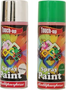 Touch Up Ready To Use Aerosol Spray Paint For Car Bike Wall Painting Home Furniture Bright Chrome Onion Green Spray Paint 400 Ml Price In India Buy Touch Up Ready To Use Aerosol Spray Paint