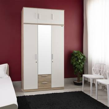 Zuari By Forte Niko With Loft Engineered Wood 3 Door Wardrobe