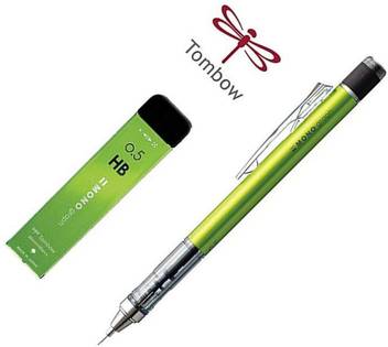 Tombow Graphite Mono Graph 0 5 Mm Lime Body Color With Spare