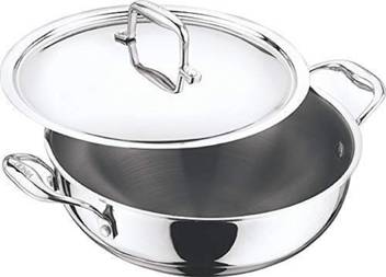 Vinod Cookware 1 5 Litre Induction Friendly Platinum Food Grade 18 8 Stainless Steel Triple Layered Tri Ply Deep Kadai With Stainless Steel Lid Kadhai 20 Cm With Lid Price In India Buy Even more, the nonstick coating helps prevent cooked food from. flipkart