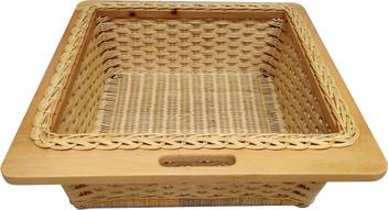 Cane Ji Shree Ji Big Wicker Basket Wooden Fruit Vegetable Basket