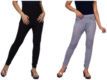 black jeggings flipkart