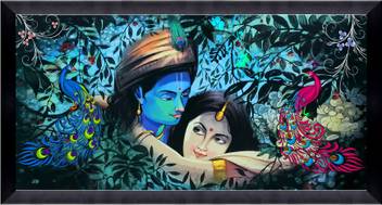 Catalogwala Cw Radha Krishna Wall Painting With Photo Frame