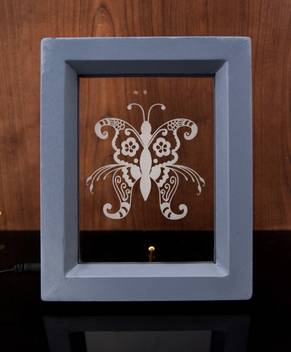 Radhey Radhey The Butterfly 3d Illusion Acrylic Base Table Lamp