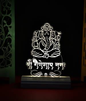Shri Girraj Ji The Lord Ganesh 3d Illusion Acrylic Table Lamp