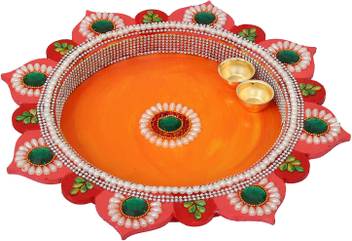 Rise Craft Home Decorative Pooja Thali Pooja Thali With Diya