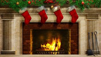 A Fireplace Poster Christmas Poster Christmas Decoration Paper