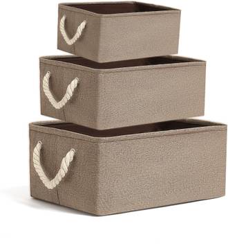 Smile Mom Storage Basket Bin Set Of 3 With Handles Foldable